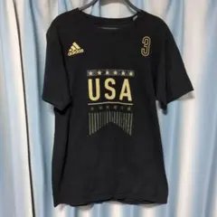 adidas USA Tシャツ M ブラック US古着☆
