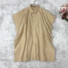 ラート　アーバンリサーチ　フレンチスリーブシャツ　タック　ベージュ　F
