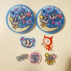 ANGEL BLUE 刺繍バッチ、シール、アクリルキーホルダー　セット