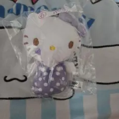 ハローキティ50thアニバーサリー当りくじ☆指人形パープル 50周年