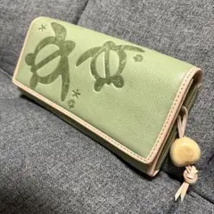 【ほぼ未使用/公式完売】NADAYA 本革 長財布 ホヌ柄 ハーバルグリーン ほぼ未使用/公式完売】NADAYA 本革 長財布 ホヌ柄 ハーバルグリーン