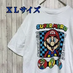 古着　スーパーマリオ プリントTシャツ ホワイト キャラクターT 半袖 メンズ