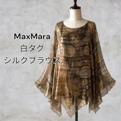 美品 高級感✨️ MaxMara シルクシフォンブラウス ゴールド刺繍 トップスのサムネイル