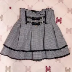 LIZLISA リズリサ 2連リボンベルトスカパン グレー リズリサスカート