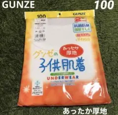 GUNZE キッズ　あったか厚地インナー　100 2枚セット　綿100% 白