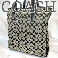 COACH コーチ トートバッグ キャンバス シグネチャー グレー A4 大容量
