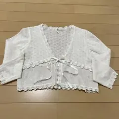 KUMIKYOKU ホワイトカーディガン 3/4袖