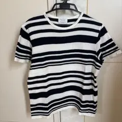 EDIFICE ボーダー Tシャツ グレー×ホワイト サイズ46（M相当） - メルカリ