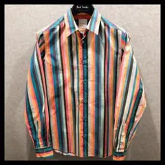 ポールスミス 長袖シャツ Mサイズ ストライプ柄 マルチカラー