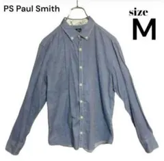 PS Paul Smith シャツ 裏柄有り ブルー 総柄 ポールスミス M