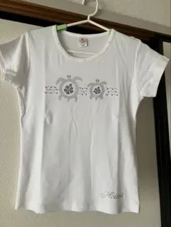 【お値下げ】★Hawaii 海カメラインストーン ホワイト Tシャツ L★