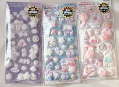 お*ん様 【新品未開封】蓄光シール あわわちゃん シマエナガ ネコちゃん 3枚セ