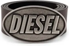 DIESEL ブラウンレザーベルト オーバルバックル