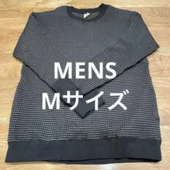 グレー系ボーダー柄長袖カットソー Mサイズ