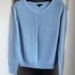 INDIVI Vネックセーター 38 ライトブルー　春ニット