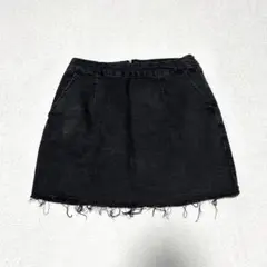 【FOREVER21】ブラック デニムスカート フリンジのサムネイル