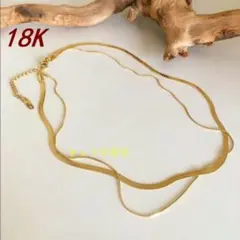 超希少&美品!18 K金蛇骨シンプルネックレスファッション鎖骨チェーン1