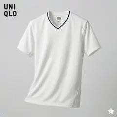 ユニクロ ドライ メッシュ Tシャツ 半袖 Vネック 白 M 吸水速乾 抗菌