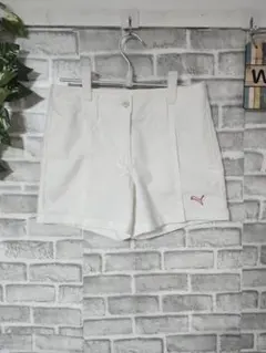 #9 PUMA レディース ゴルフショートパンツ 白 M ウエスト64
