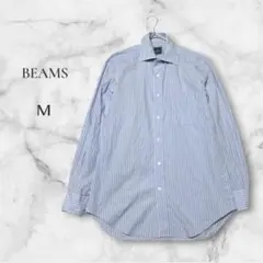 【ビームス】BEAMS 長袖シャツ メンズ ストライプシャツ ブルー Mサイズのサムネイル