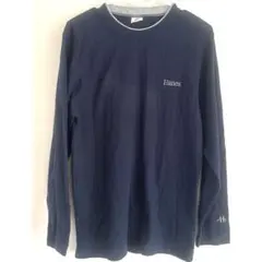 Hanes ヘインズ ワッフル 長袖Tシャツ L ネイビー 古着
