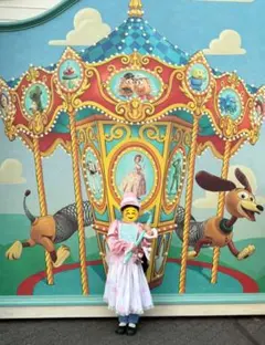 ボー・ピープ風　子供用フリル付きピンクドレスコスプレ