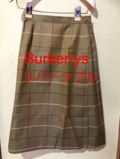 Burberrys バーバリー チェック＆無地のリバーシブル 巻きスカート