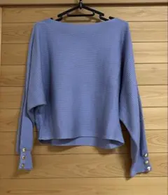 値下げ❣️大変美品☆ラベンダーカラー　リブ編み 長袖ニット