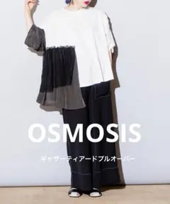 OSMOSIS ギャザーティアードプルオーバー　半袖　メッシュ　Tシャツのサムネイル