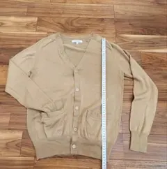 GLOBAL WORK レディース ニットカーディガンキャメルMサイズ 毛50％