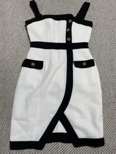 ホワイト・ブラック タイトドレス