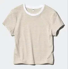 完売 新品未使用 ユニクロ ミニTシャツ ベージュボーダーのサムネイル