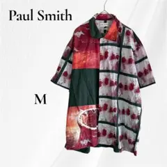 ☆Paul Smith ポールスミス 総柄 半袖シャツ 古着 M イタリア生地