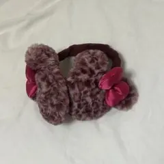 ディズニーミニーちゃんピンクヒョウ柄耳当てのサムネイル