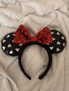 ディズニー スパンコール ハート模様 カチューシャ ミニーマウス