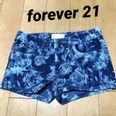 お値下げ！forever21 デニムショートパンツ　藍染模様風140〜150cm