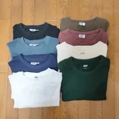 UNIQLO U エアリズム、クルーネックコットンTシャツ 8枚セット M、L