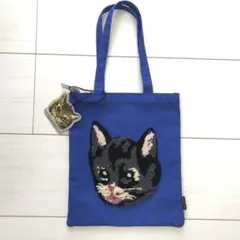 Natalie lete ミニトートバッグ Black cat 刺繍