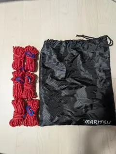 新品　テントロープ　　タープ　自在金具付　レッド　赤　キャンプ　ヒモのサムネイル
