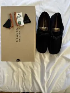 【極美品】クラークス ワラビー ブラック スエード 27.5cm 箱・替え紐付