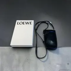 LOEWE ロエベ アナグラム レザー フォンポーチ スマホショルダー ブラックのサムネイル