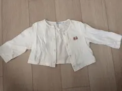 familiar ホワイト カーディガン