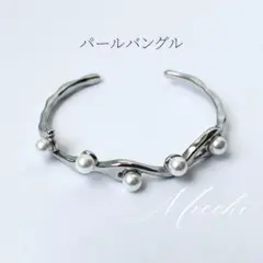 パールバングル シルバー ステンレス レディース ブレスレット おしゃれ