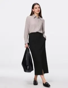 【新品タグ付】GU スリットナロースカートz 黒　S