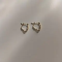 agete　K10ゴールド　フープピアス