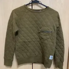 オリーブ色キルティングトレーナー