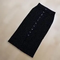 【TAN】ブラック✕シルバー ドット柄タイトスカートのサムネイル