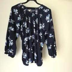 HK WORKS LONDON 花柄 チュニック ネイビー Lサイズのサムネイル