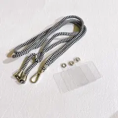 スマホショルダー ストラップホルダー スマホストラップ ストラップ　白　黒