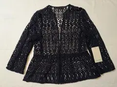 ZARA BASIC　ネイビー レース編み トップスのサムネイル